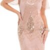 Women's 1920s Dress Sequin Art Deco Flapper Dress with Sleeve