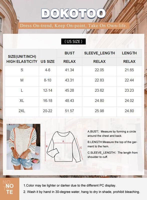 Womens 2024 Cute Spring Summer Color Block Striped Lightweight Comfy Cable Knit Beach Boho Clothes Pullover Sweaters