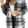 Trendy Queen Womens Flannel Shacket Jacket Casual Plaid Button Down Long Sleeve Shirt Fall Clothes Outfits