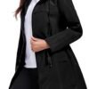 Women Waterproof Raincoat Lightweight Packable Active Outdoor Long Hooded Rain Jacket