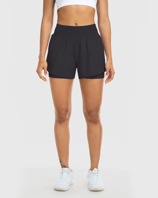 Womens High Waist Running Shorts Athletic Workout Quick Dry Shorts for Women with Pockets Gym Yoga White Summer Shorts