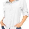 Women's Long Sleeve Safari Clothes UPF 50+ Hiking Fishing Shirts,Sun Protection Quick Dry Light Cooling Shirts
