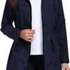 Women Waterproof Raincoat Lightweight Packable Active Outdoor Long Hooded Rain Jacket