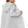 Rain Jacket for Women Waterproof with Hood Active Outdoor Long Rain Coats Packable Raincoat Lightweight Windbreaker