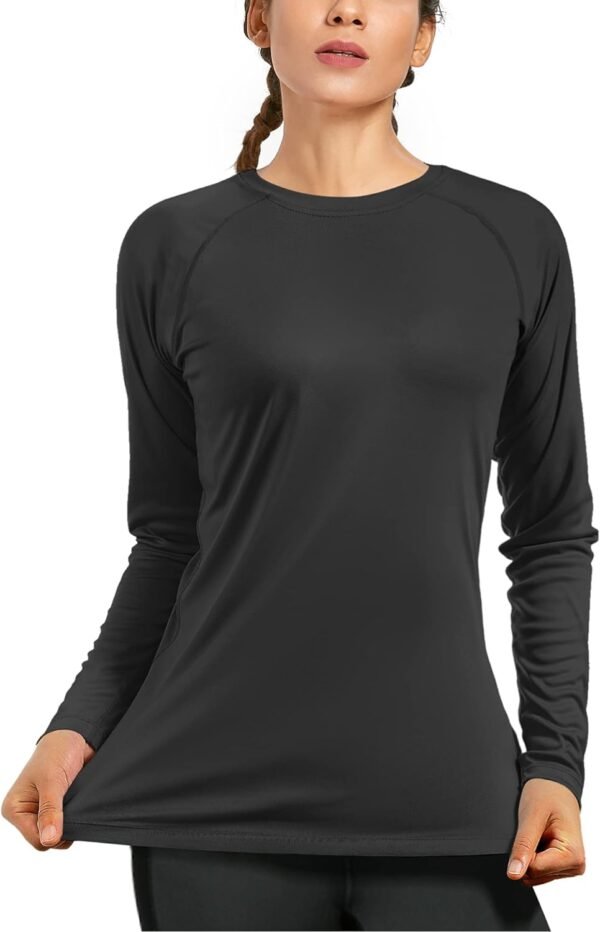 Women's Long Sleeve UPF 50+ UV Sun Protection Shirts Rash Guard Swim T-Shirt/Hoodie Quick Dry for Outdoor Hiking