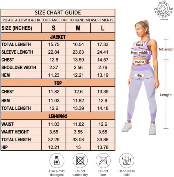 Women's 3 PC Seamless Gym Clothing Workout Outfit with Jacket Bra & Leggings Set