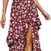 Dokotoo Women's Summer 2024 Maxi Dress Spaghetti Strap Spring Casual Boho Split Beach Long Flowy Dresses Trendy