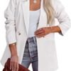 Womens Casual Blazers Oversized Open Front Cardigan Long Sleeve Work Office Blazer Jackets S-XXL