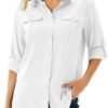 Women's UPF 50 Long Sleeve UV Sun Protection Safari Shirts Outdoor Quick Dry Fishing Hiking Travel Shirts