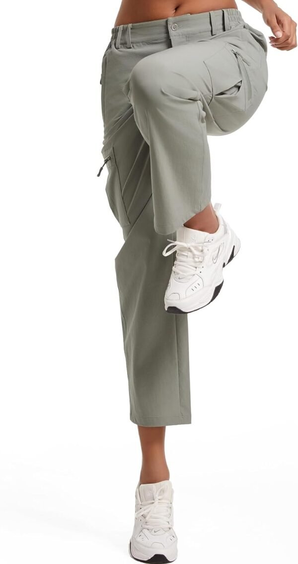 Women's Hiking Cargo Pants Lightweight Water Resistant Quick Dry Outdoor Athletic Pants with 4 Zipper Pockets