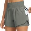 Womens High Waist Running Shorts Athletic Workout Quick Dry Shorts for Women with Pockets Gym Yoga White Summer Shorts