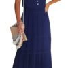 Womens Summer Spaghetti Strap Sleeveless High Waist Beach Long Maxi Sun Dress