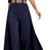 VERWIN Patchwork Overlay Embellished Plain Women's Jumpsuit High-Waist Woman Romper