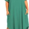 Womens Plus Size Nightgowns Sleepwear Short Sleeve Sleep Dress Maxi Night Gowns with Pockets