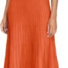 Women's 2024 Summer Maxi Dresses Tie Spaghetti Strap Square Neck Ribbed Knit Dress