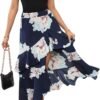 Dokotoo Women's Summer 2024 Maxi Dress Spaghetti Strap Spring Casual Boho Split Beach Long Flowy Dresses Trendy