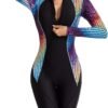 Women's One Piece Long Sleeve Rash Guard Knee High Bathing Suits Swimsuit Sport Surfing Wear Athletic Swimwear