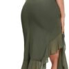 Women's Midi Bodycon Dress Summer Sleeveless Ruffle Mermaid Dress Cocktail Party Tank Dresses for Wedding Guest