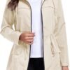 Women Waterproof Raincoat Lightweight Packable Active Outdoor Long Hooded Rain Jacket