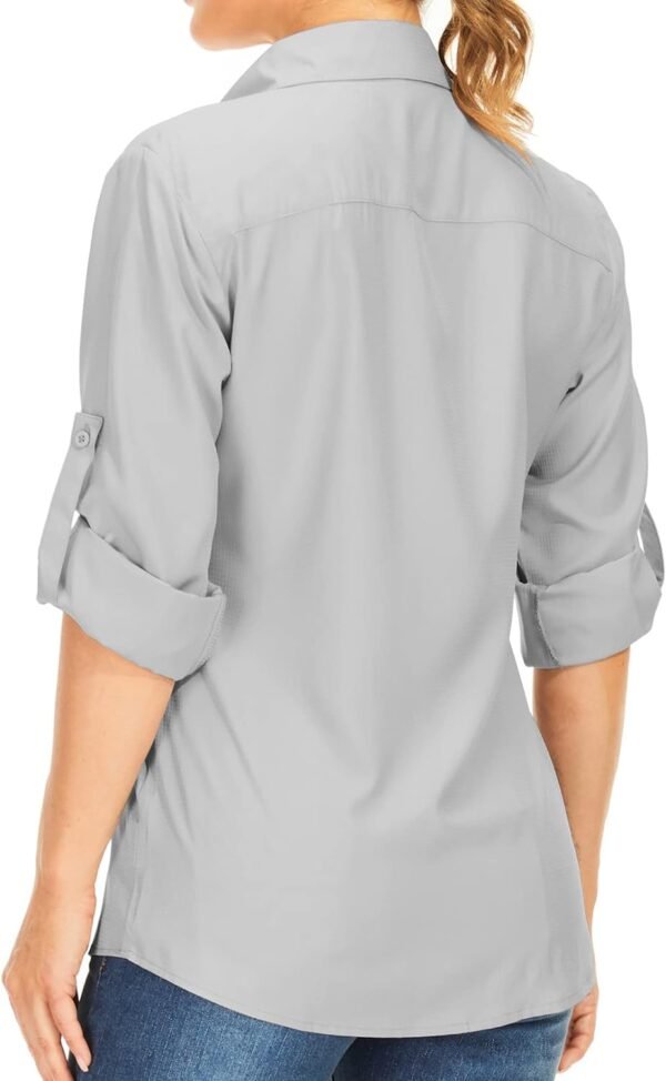 Women's Long Sleeve Safari Clothes UPF 50+ Hiking Fishing Shirts,Sun Protection Quick Dry Light Cooling Shirts