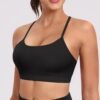 Spaghetti Strap Padded Sports Bras for Women - Y Back Yoga Workout Tops (3 Pack)