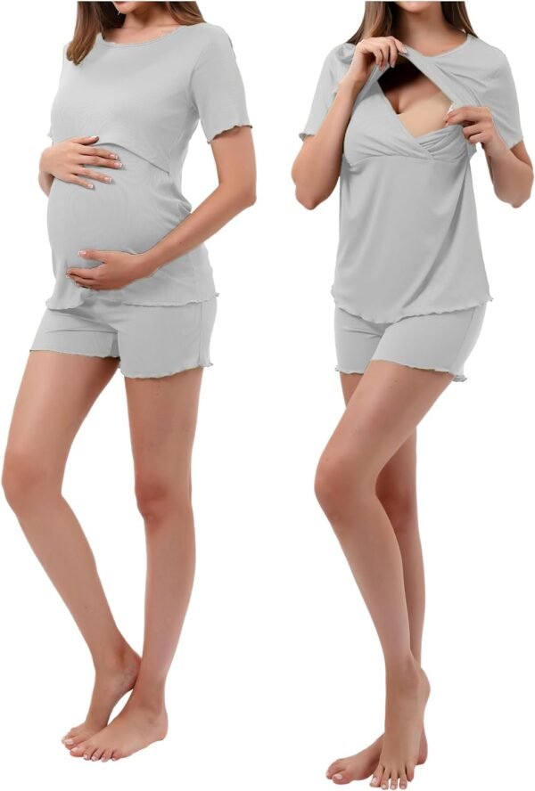 Women Maternity Nursing Pajama Sets Pregnant Lounge Sleepwear Breastfeeding PJs
