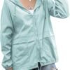 Women's Raincoats Windbreaker Rain Jacket Waterproof Lightweight Outdoor Hooded Trench Coats S-XXL