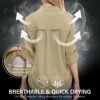 Women's Quick Dry Sun UV Protection Convertible Long Sleeve Safari Shirts for Hiking Camping Fishing Sailing