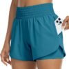 Womens High Waist Running Shorts Athletic Workout Quick Dry Shorts for Women with Pockets Gym Yoga White Summer Shorts