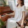 Women's  Nightgowns Sleepshirts Lace Ruffle Princess Nightdress
