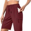 Women's Lightweight Hiking Cargo Shorts Quick Dry Athletic Shorts for Camping Travel Golf with Zipper Pockets Water Resistant