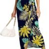 Women’s Maxi Skirt High Waist Wrap Pencil Long Skirts for Women Slim Boho Draped Front Bodycon Dresses