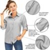Women's Long Sleeve Safari Clothes UPF 50+ Hiking Fishing Shirts,Sun Protection Quick Dry Light Cooling Shirts