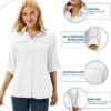 Women's UPF 50 Long Sleeve UV Sun Protection Safari Shirts Outdoor Quick Dry Fishing Hiking Travel Shirts