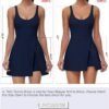 Tennis Dress for Women U Neck Athletic Dress with Built in Shorts and Bra for Sleeveless Side Slit Flare Mini Dresses
