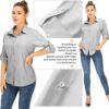 Women's Long Sleeve Safari Clothes UPF 50+ Hiking Fishing Shirts,Sun Protection Quick Dry Light Cooling Shirts