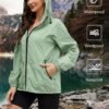 71C581Uh6YL._AC_SL1500.jpg Rain Jacket Women Waterproof Lightweight Jacket With Hood Packable Raincoat with Pockets S-XXL
