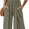 Dokotoo Women's Casual Loose Overalls Jumpsuits One Piece Sleeveless Printed Wide Leg Long Pant Rompers With Pockets