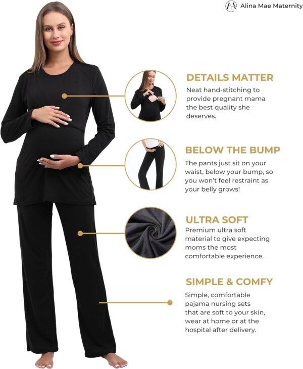 Women Maternity Nursing Pajama Sets Pregnant Lounge Sleepwear Breastfeeding PJs