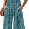 Dokotoo Women's Casual Loose Overalls Jumpsuits One Piece Sleeveless Printed Wide Leg Long Pant Rompers With Pockets