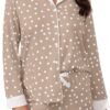 Button Down Pajamas Sets Women Two-Piece Satin Silk Pjs Sets Loungewear Long Sleeve Sleepwear Shorts Nightwear Sets