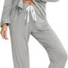 Pajamas Set Long Sleeve Womens Button Down Sleepwear Two Piece Nightwear Soft Pj Lounge Sets S-XXL