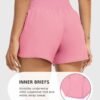 Athletic Shorts for Women with Pockets High Waist Running Workout Shorts Gym Yoga White Summer Shorts
