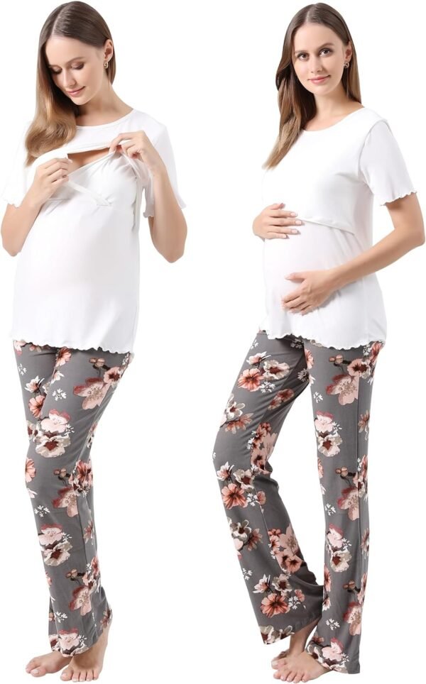 Women Maternity Nursing Pajama Sets Pregnant Lounge Sleepwear Breastfeeding PJs