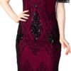 Women's 1920s Dress Sequin Art Deco Flapper Dress with Sleeve