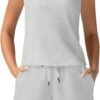 Women's Summer 2 Piece Outfits Mock Neck Tank Top High Waisted Shorts Lounge Sets 2024 Fashion Tracksuit