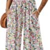 Dokotoo Women's Casual Loose Overalls Jumpsuits One Piece Sleeveless Printed Wide Leg Long Pant Rompers With Pockets