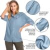 Women's UPF 50 Long Sleeve Sun Protection Shirts Quick Dry Outdoor Fishing Hiking Travel Shirt