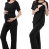 Women Maternity Nursing Pajama Sets Pregnant Lounge Sleepwear Breastfeeding PJs