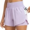 Womens High Waist Running Shorts Athletic Workout Quick Dry Shorts for Women with Pockets Gym Yoga White Summer Shorts
